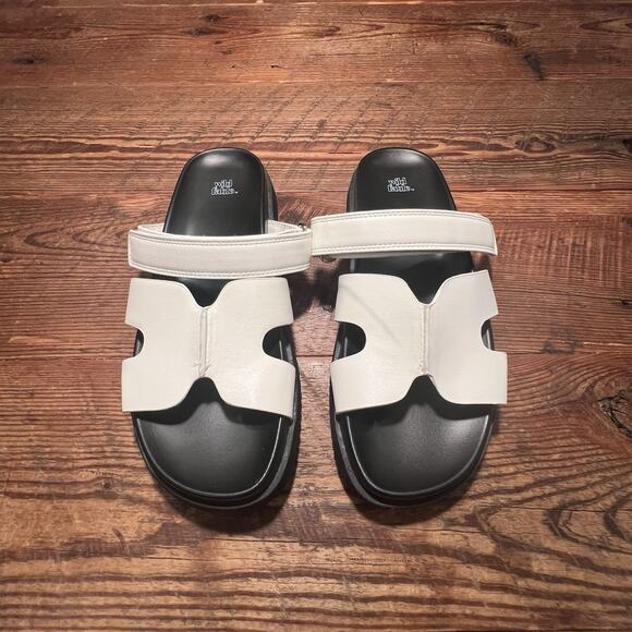 Wild Fable Hayley Wide Strap Slip On Slides Sandals White Women's Size 8 Y2K - Picture 9 of 16